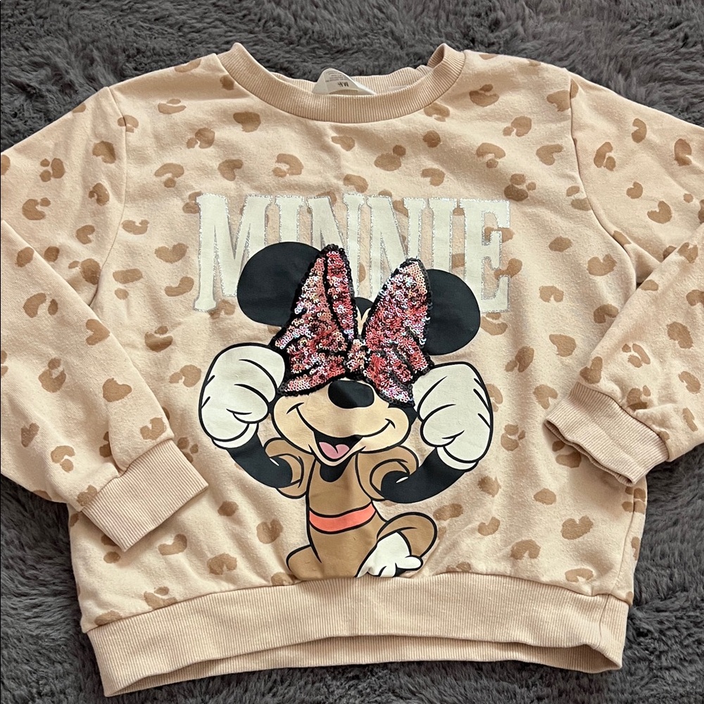 H&M Minnie Mouse Kids Sweatshirt - Tan and Black
